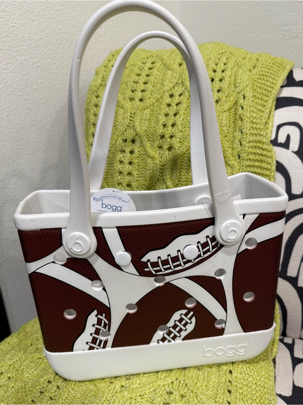 BOGG BAG Football🏈Theme Brown and White Bitty Fall Bag Fair Catch🏈🍁Viral.
